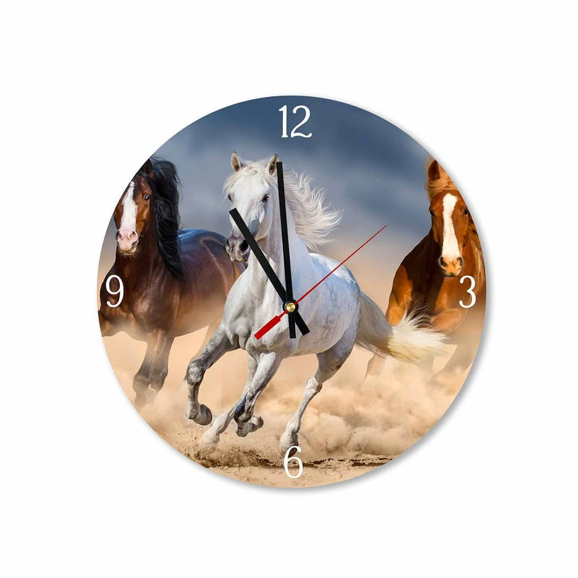 Galloping Horses Round Wall Clock