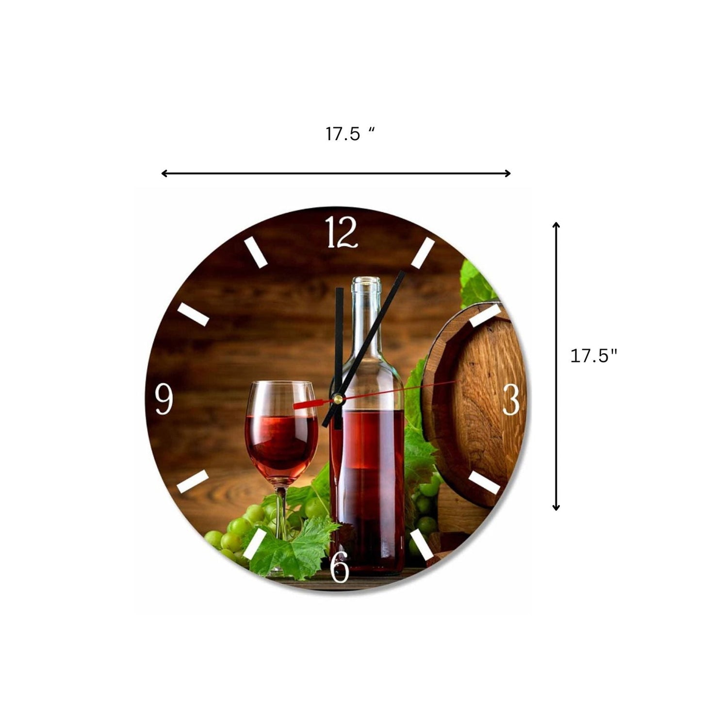 Red Wine Round Wall Clock