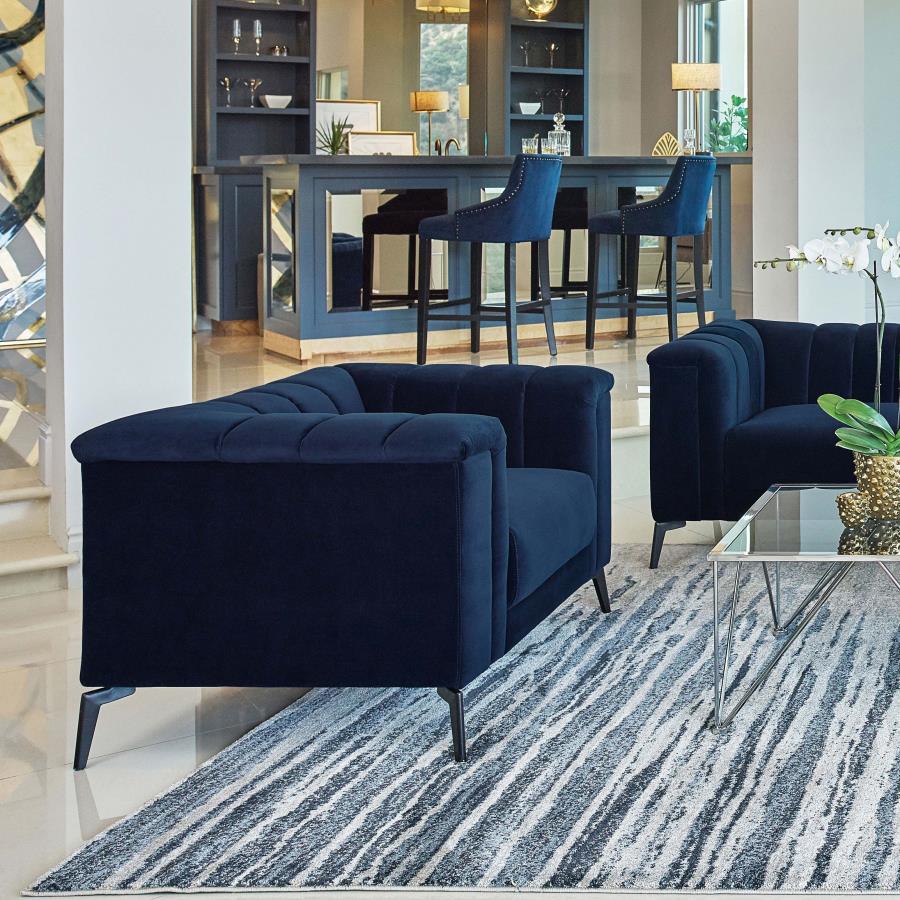 CHARLES Blue Velvet Chair