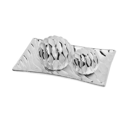 Rectangular Plate with 2 Spheres Home Decor