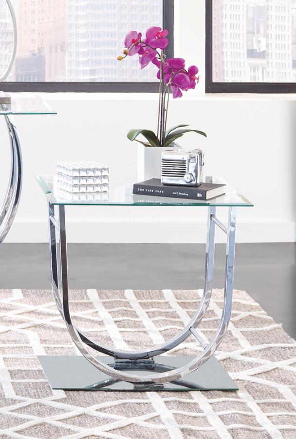 DANNY 24" Glass Top Side Table