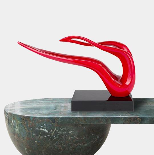 RAALS Abstract Ribbon Statue in Red