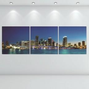 Miami Skyline Tempered Glass Print