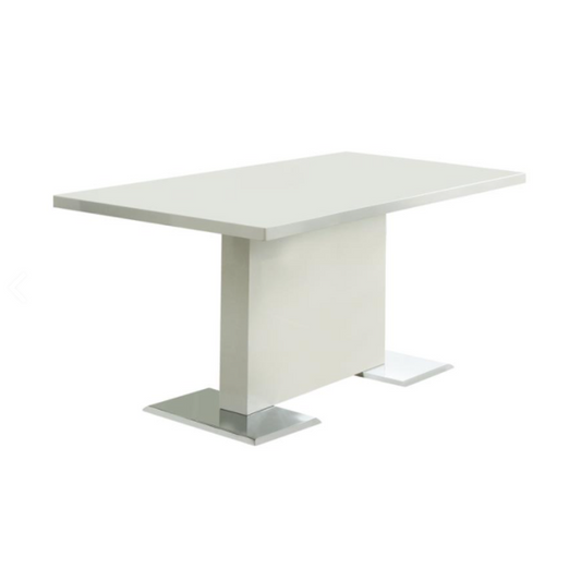 ANGES Glossy White Dining Table