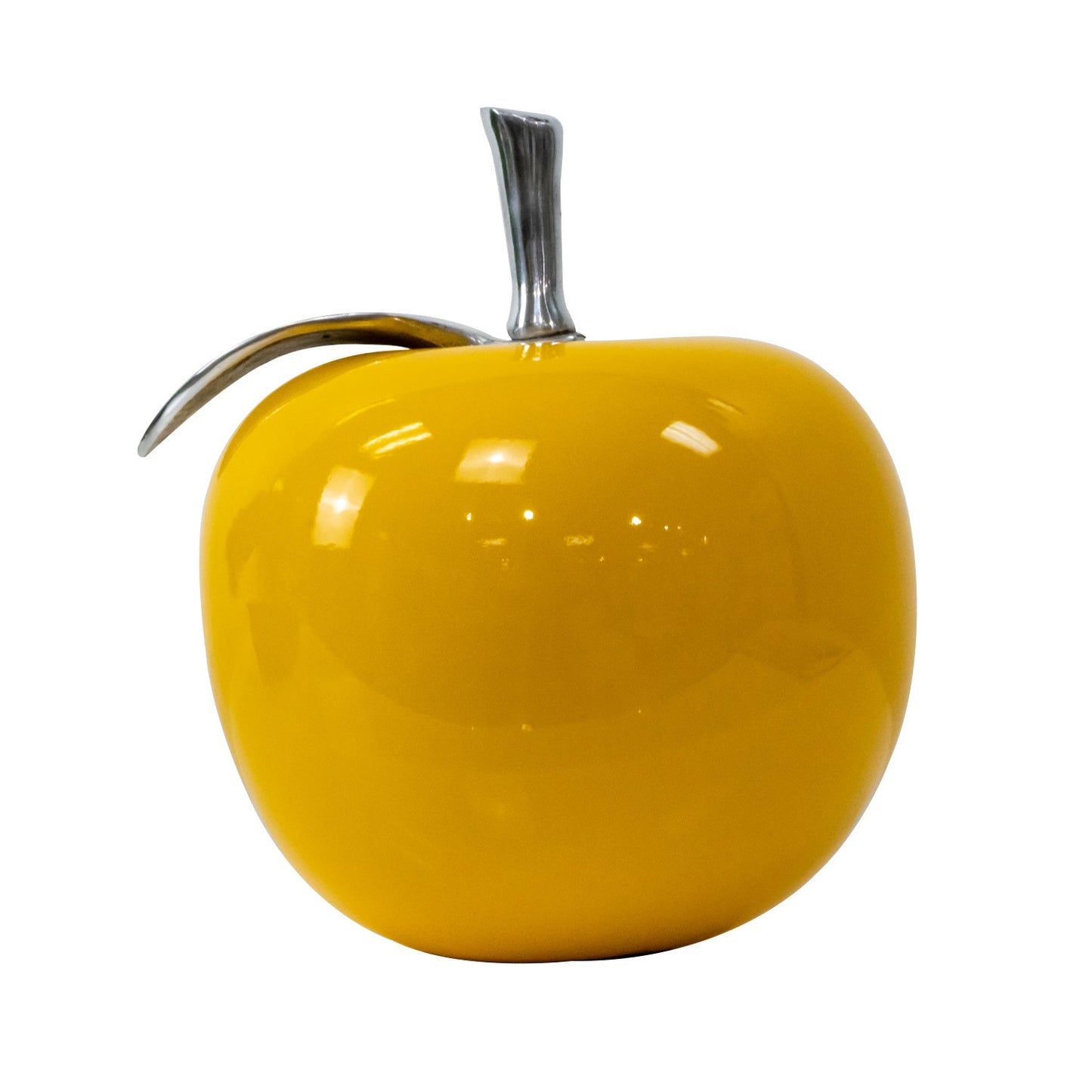 Yellow Apple with Aluminum Polished Leaf