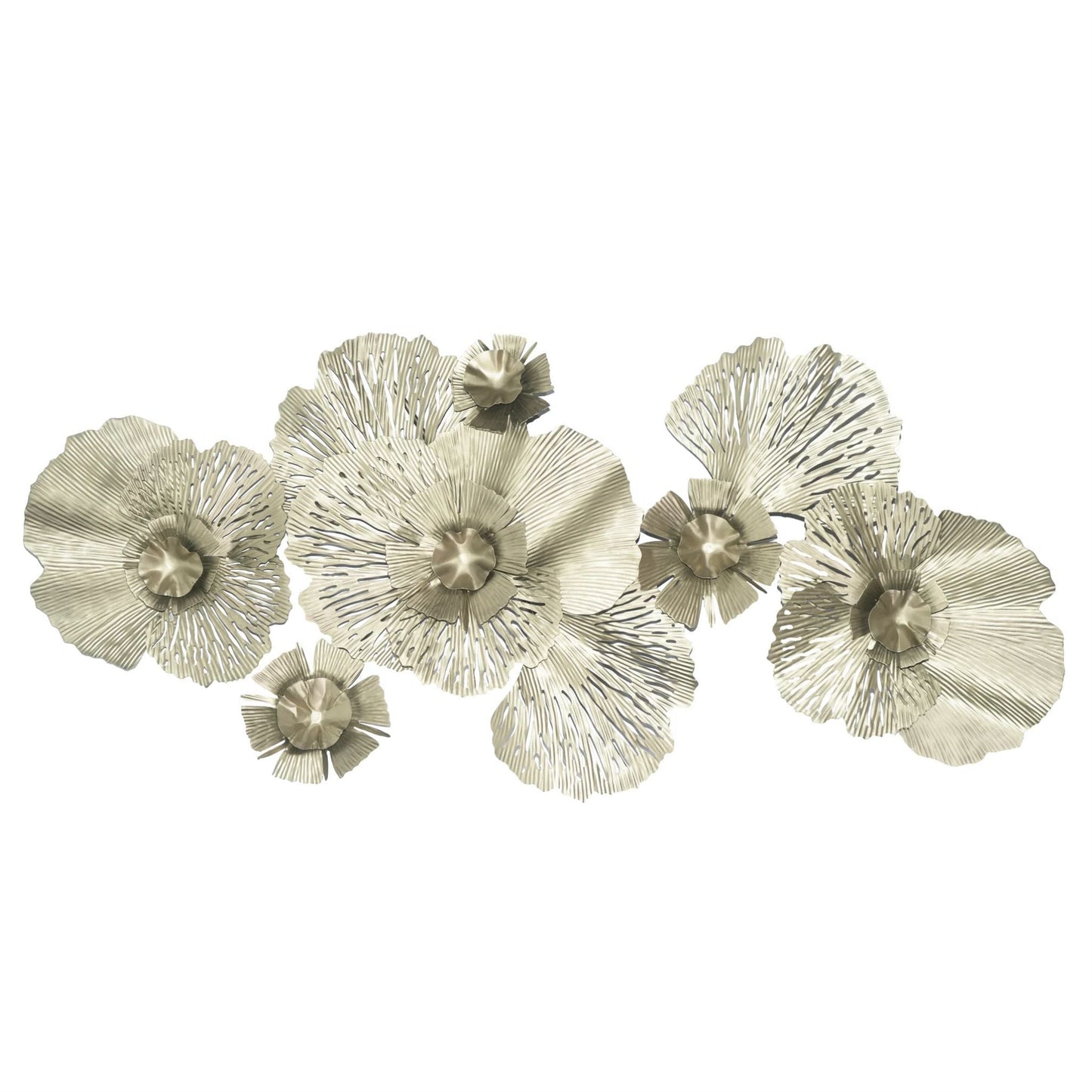 Silver Flower Metal Wall Art Decoration