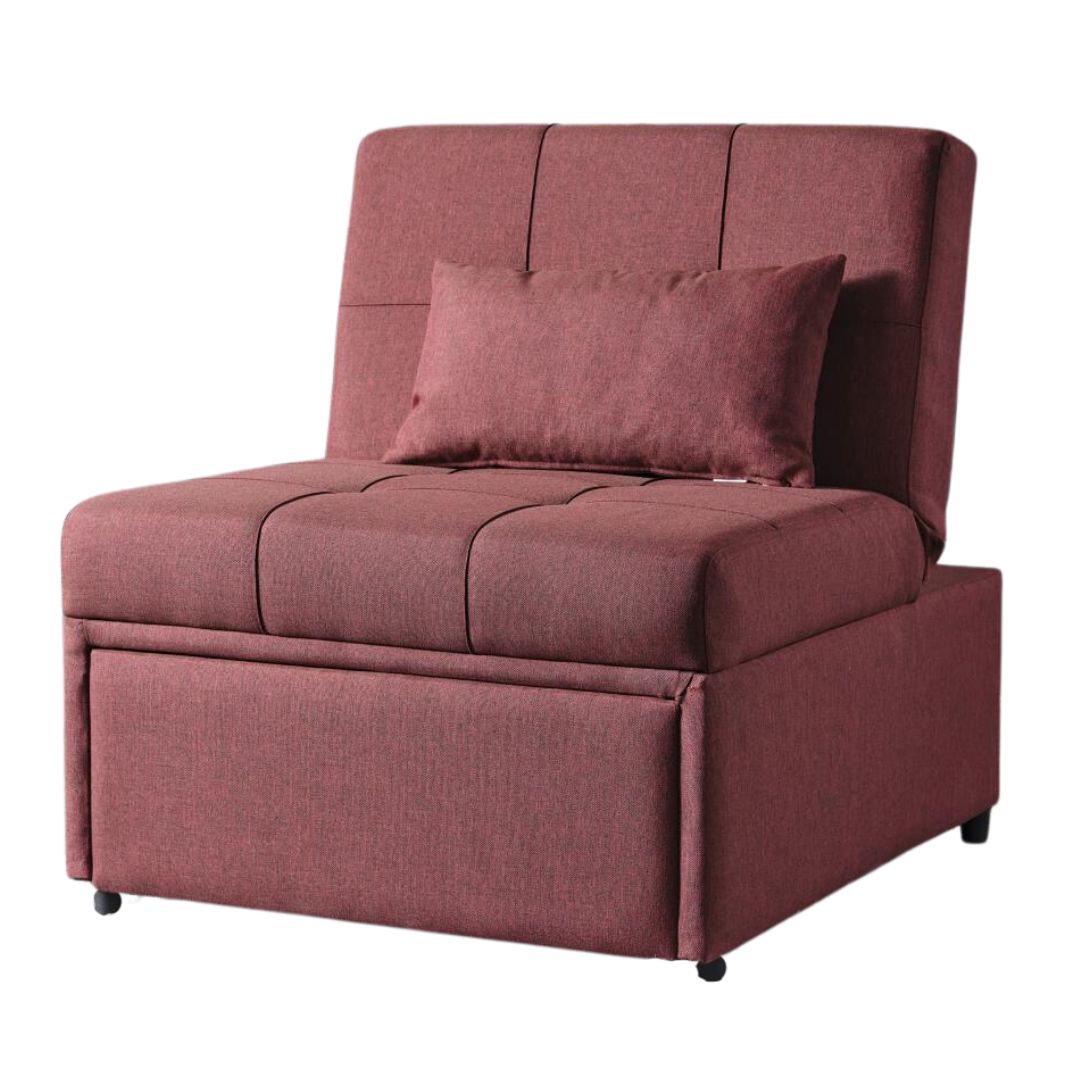 Mello Burgundy Pull Out Sleeper Chair