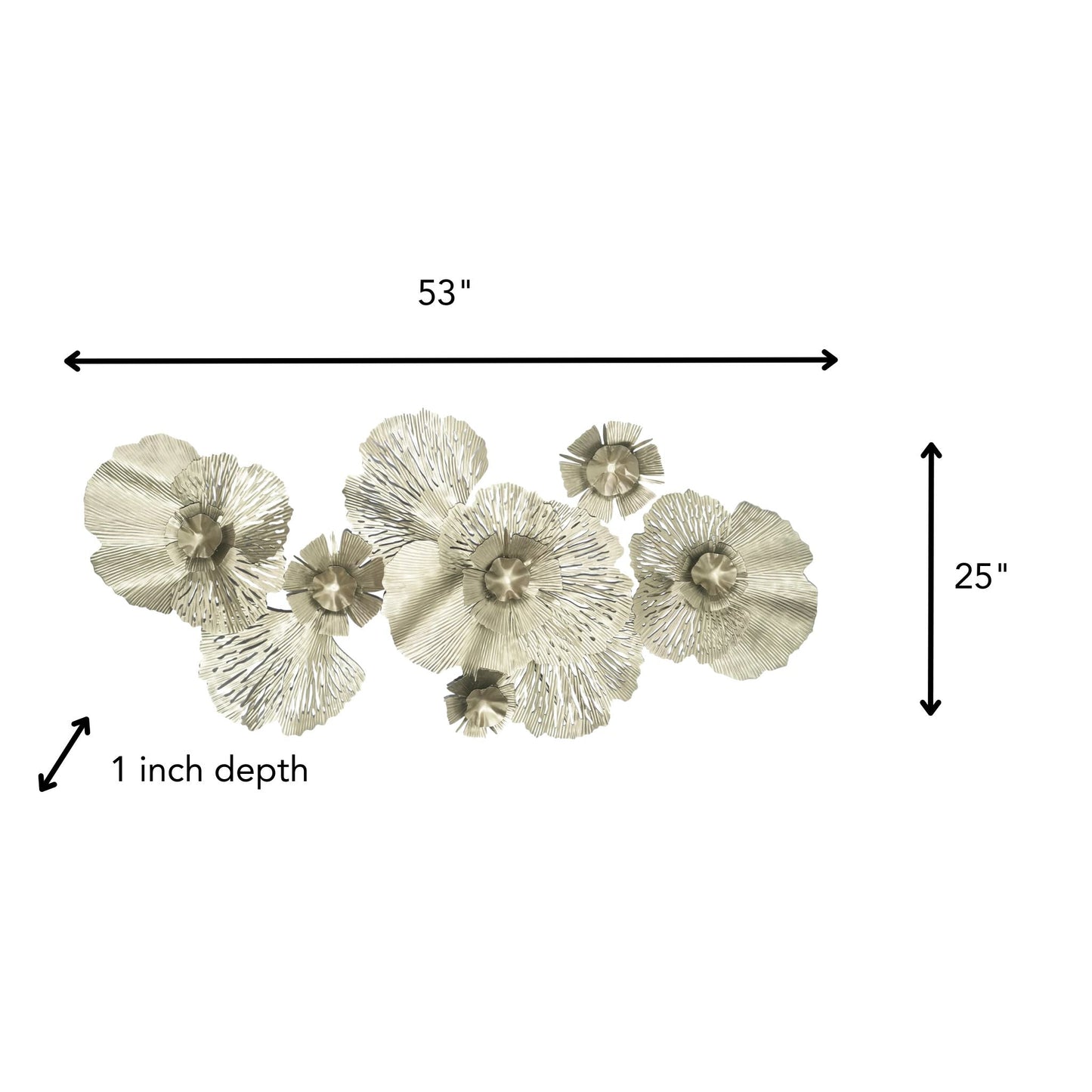 Silver Flower Metal Wall Art Decoration