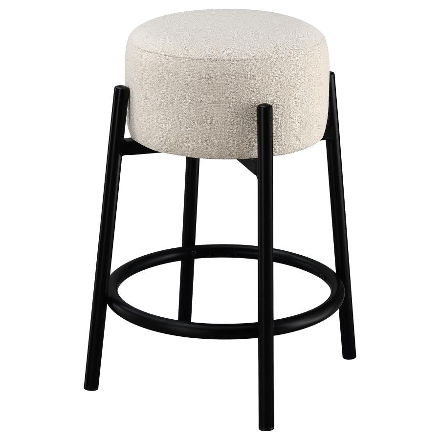 LEO White Round Counter Stool Set of 2