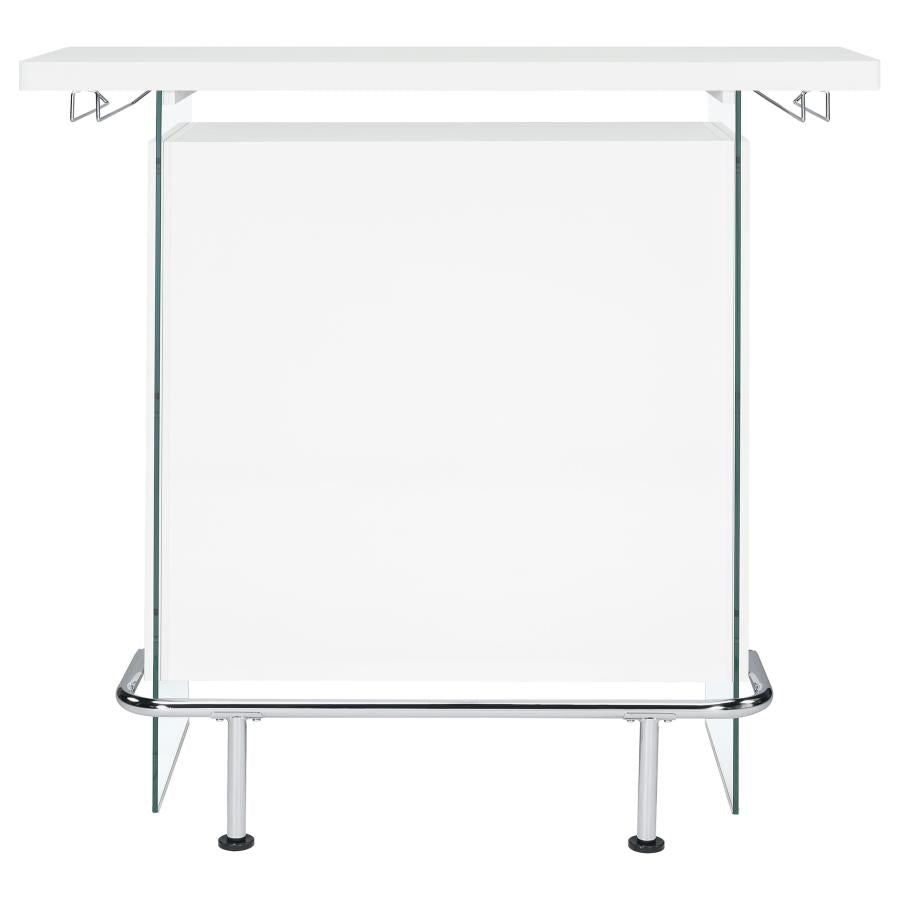 ACOSTA Rectangular Bar Unit with Footrest and Glass Side Panels