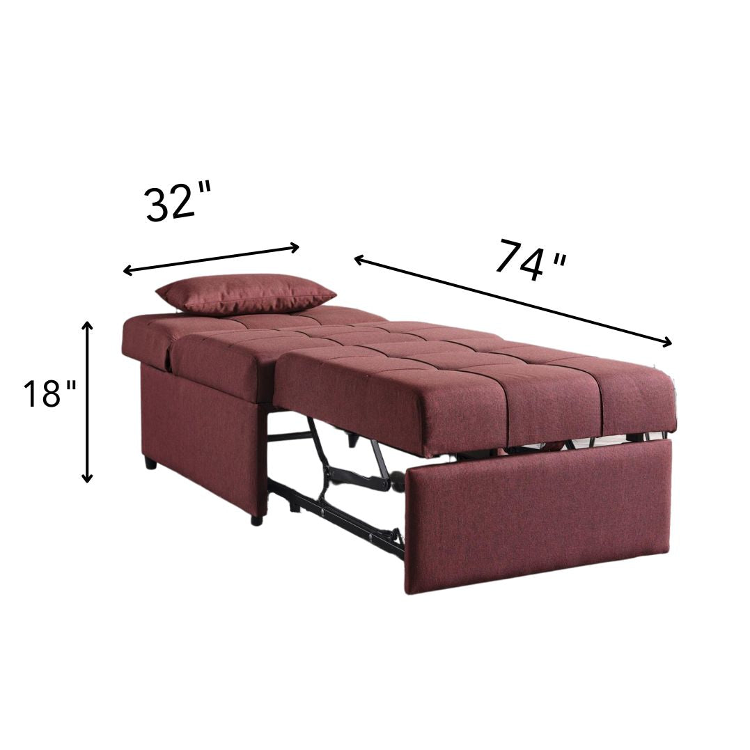 Mello Burgundy Pull Out Sleeper Chair