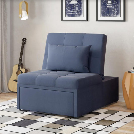 Mello Blue Pull Out Sleeper Chair