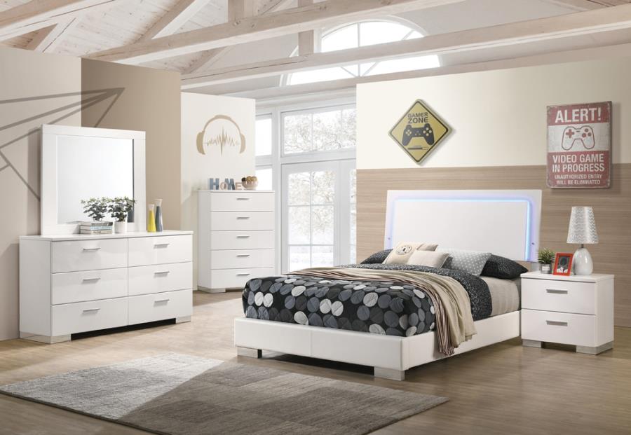 Glossy White Felicity Beds