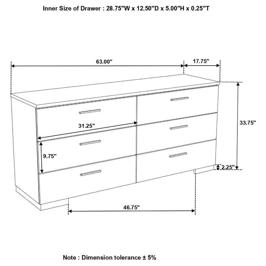 FELICITY Glossy White Dresser