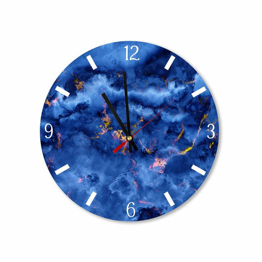 Blue Abstract Clouds Round Wall Clock #26