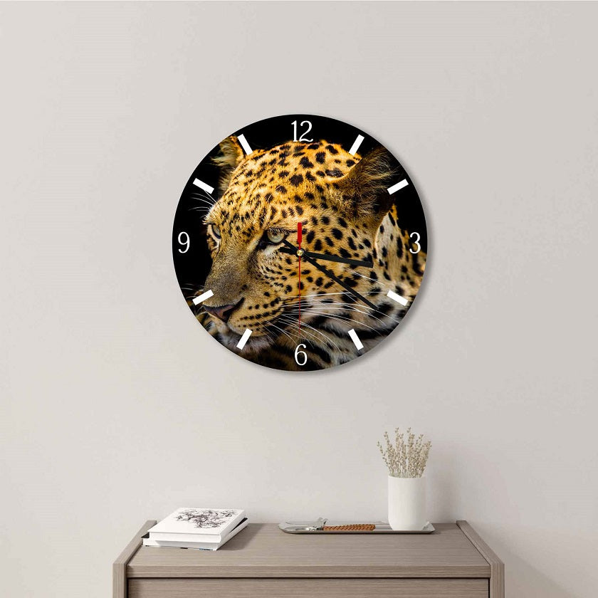 Leopard Round  Wall Clock