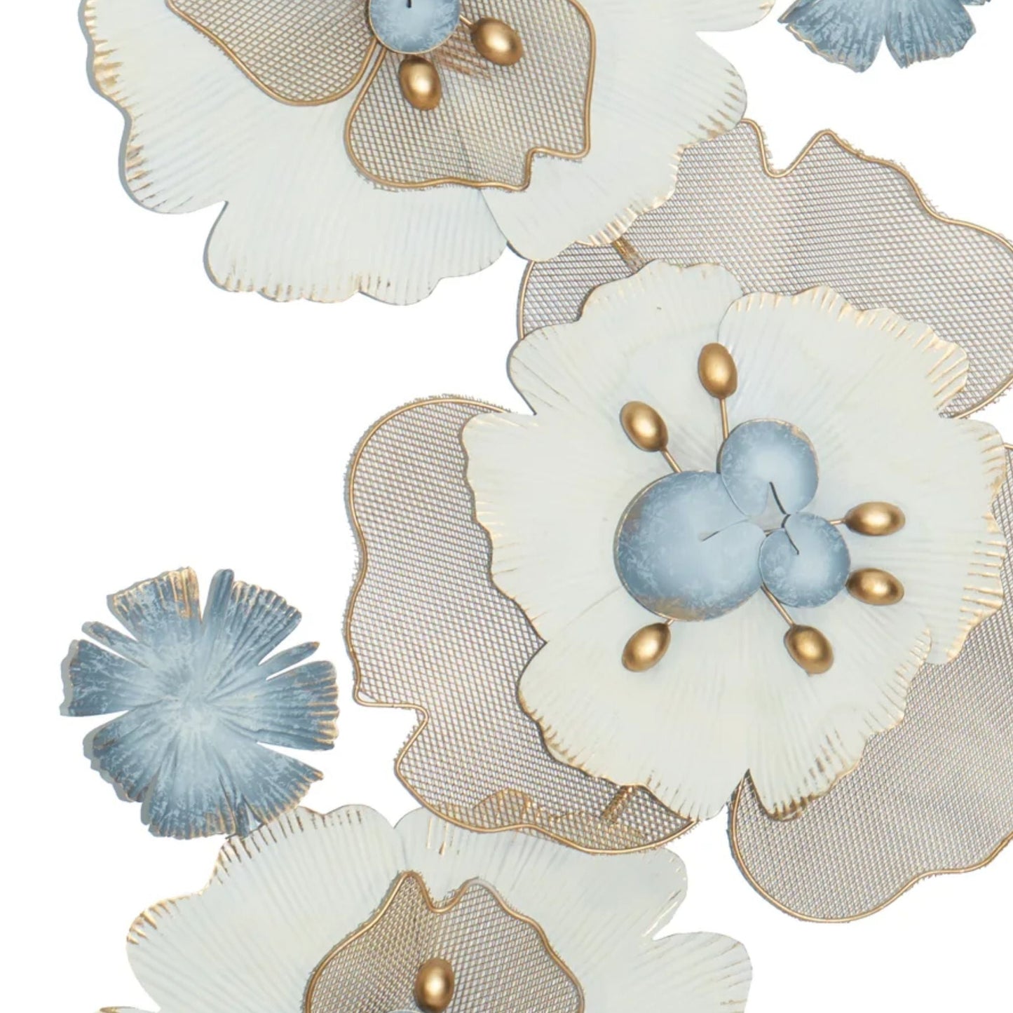 Pastel Blue Metal Wall Art Decoration