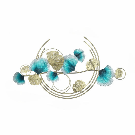 Semi Circle Blue/Gold Metal Wall Art Decoration