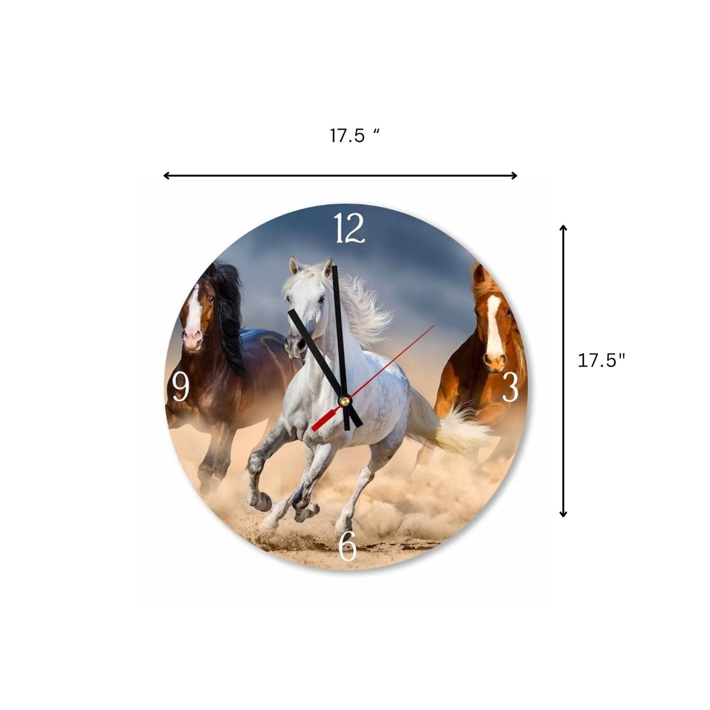 Galloping Horses Round  Wall Clock