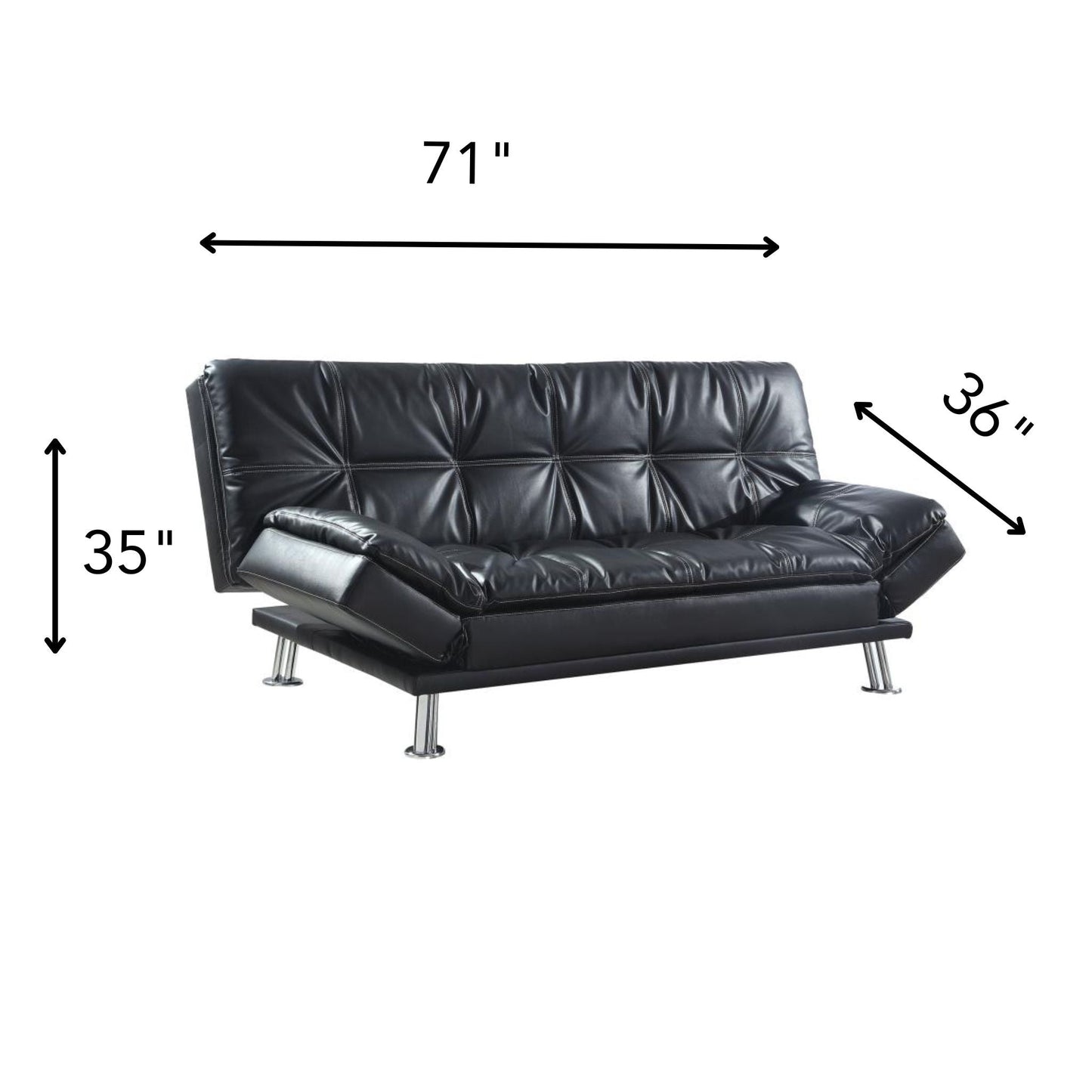 DILLY Black Futon Sofa Bed