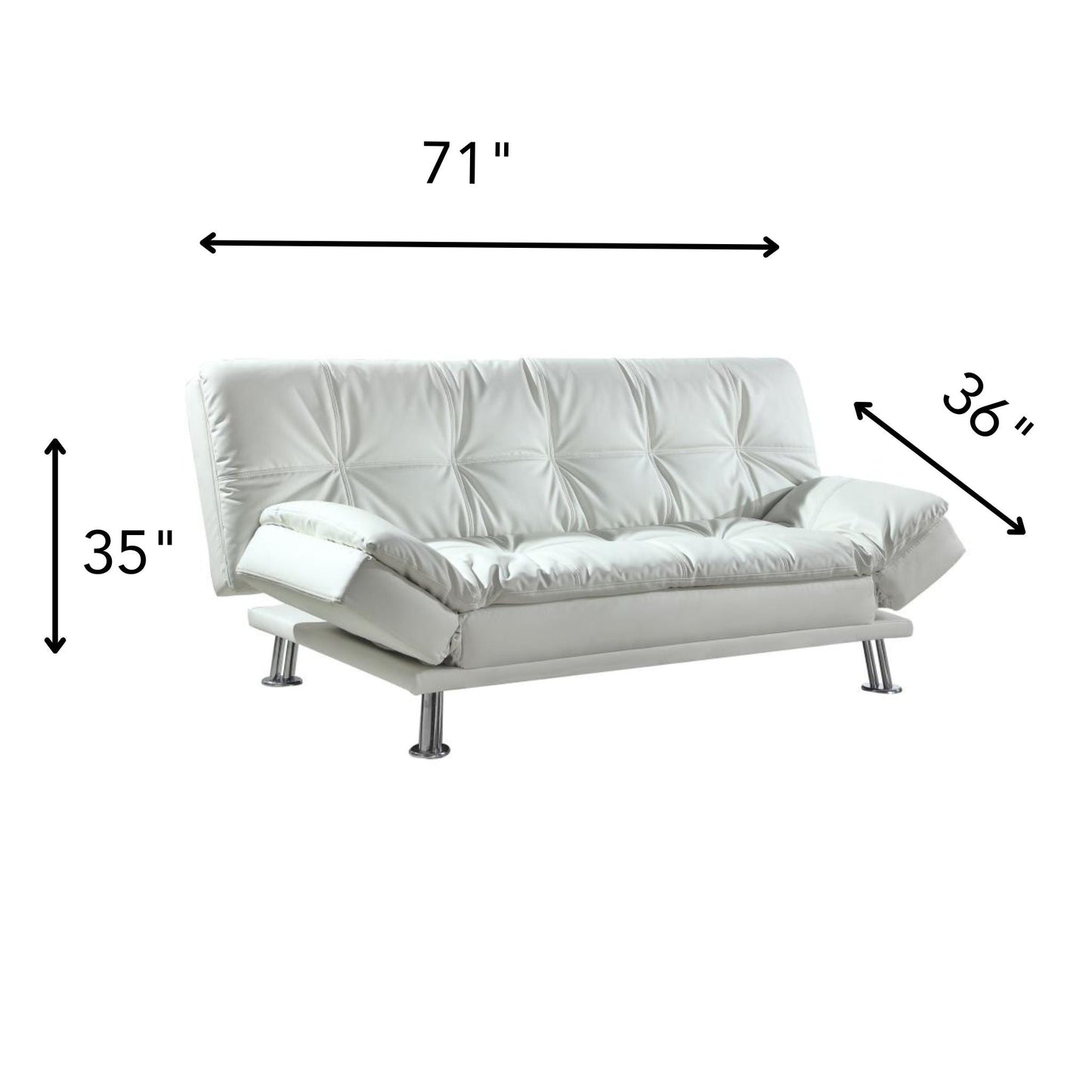 DILLY Off White Futon Sofa Bed