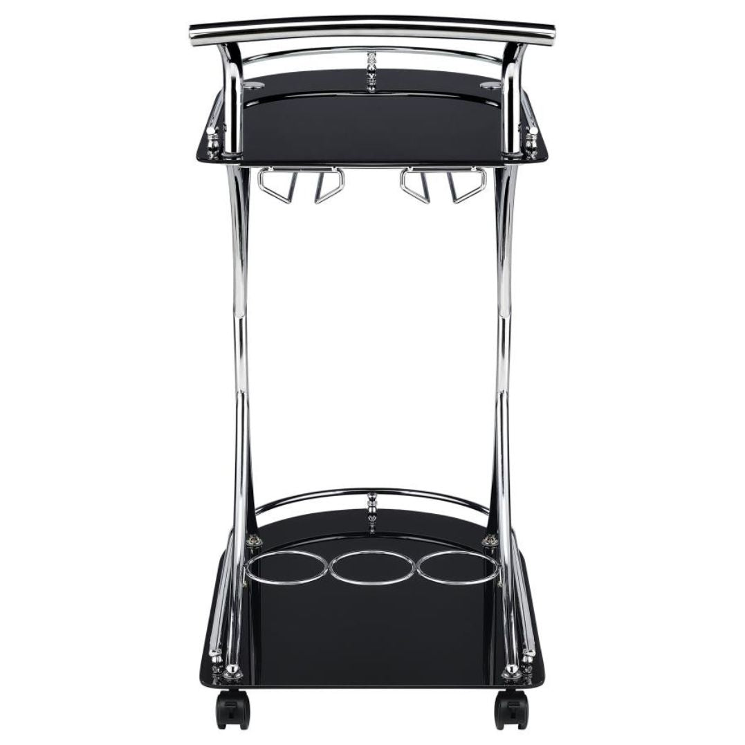 Black Glass Bar Cart