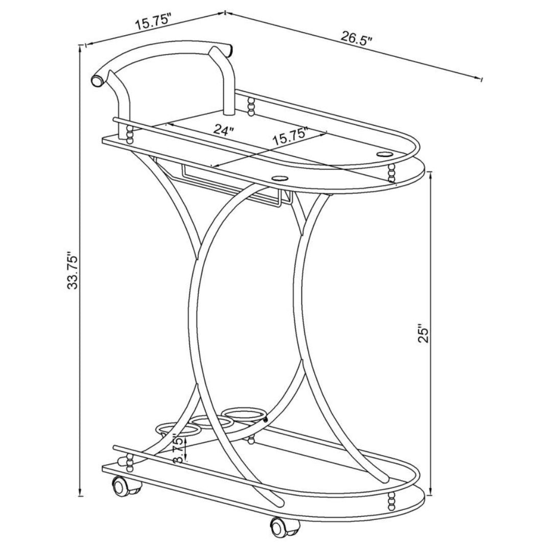 Frosted Glass Bar Cart