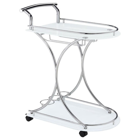 Frosted Glass Bar Cart