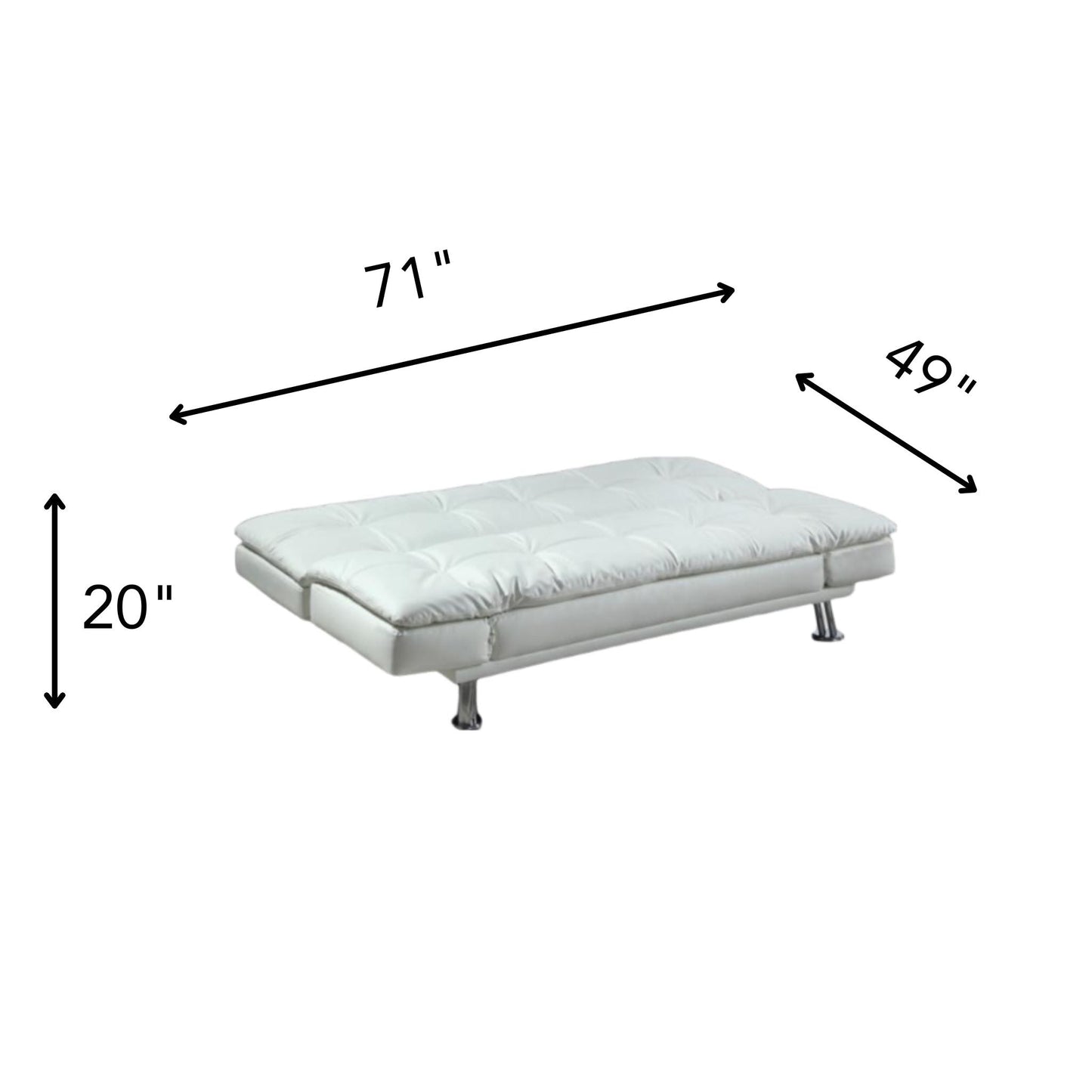 DILLY Off White Futon Sofa Bed