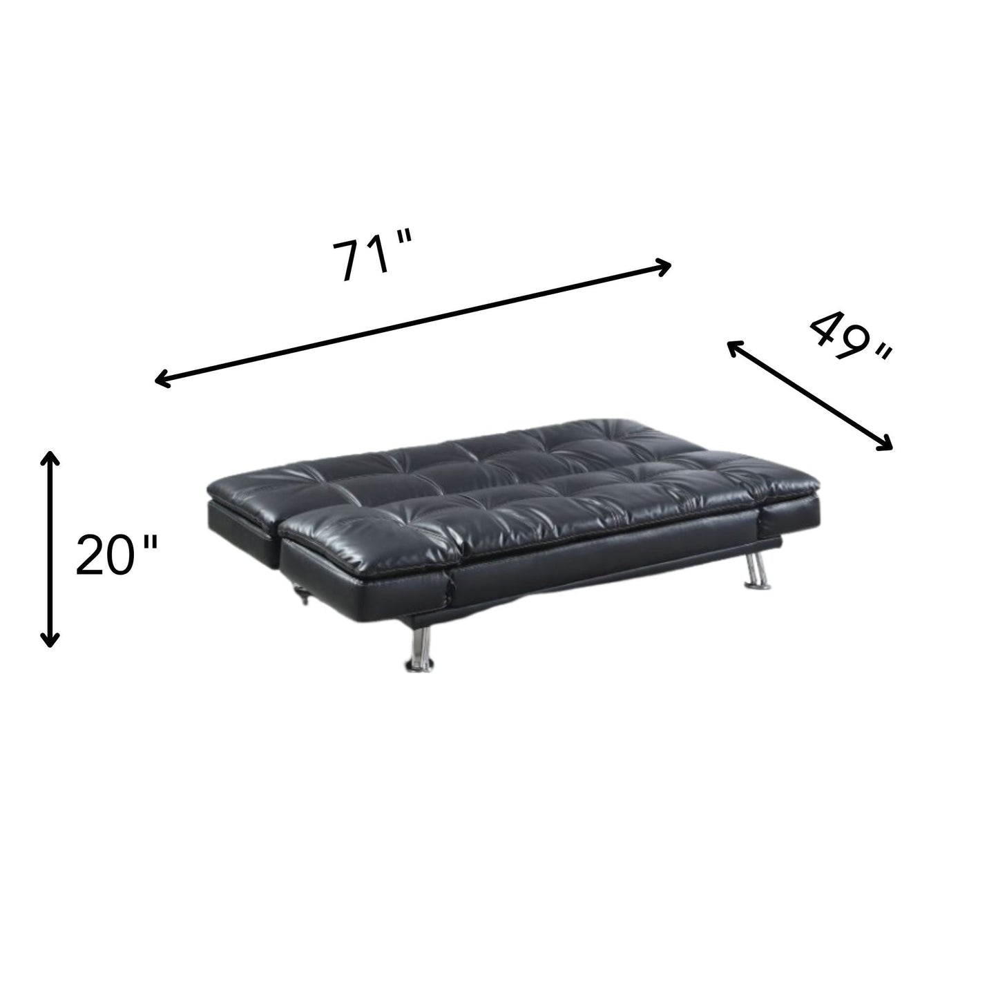 DILLY Black Futon Sofa Bed