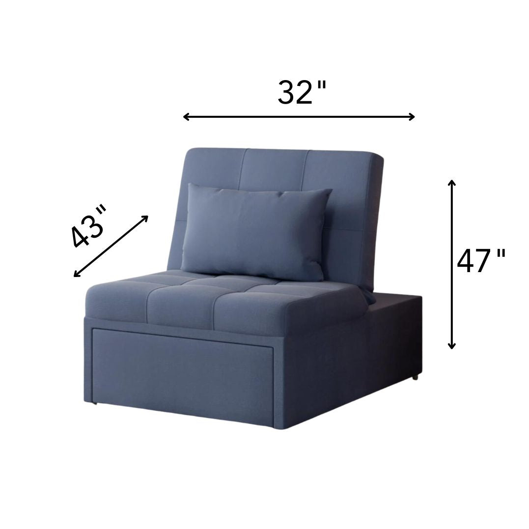 Mello Blue Pull Out Sleeper Chair