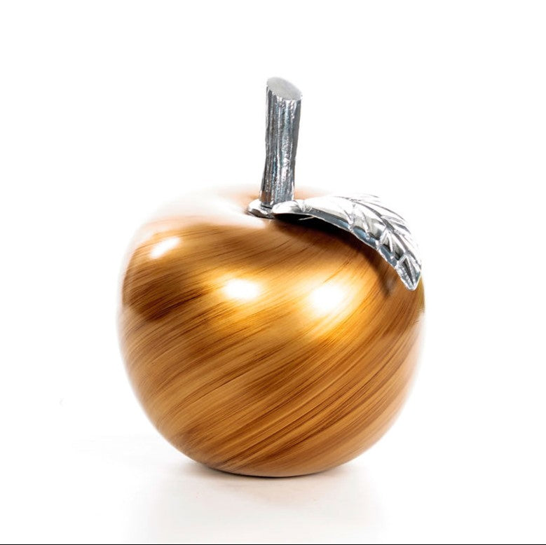 Resin Shiny Gold Apple sculpture