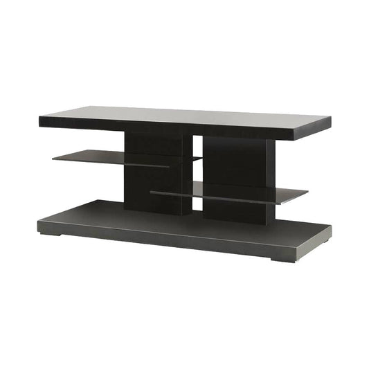 MATTEO 2-shelf TV Console Glossy Black