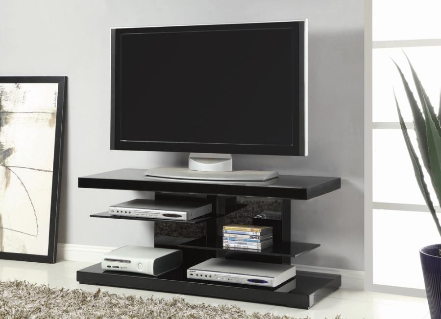 MATTEO 2-shelf TV Console Glossy Black