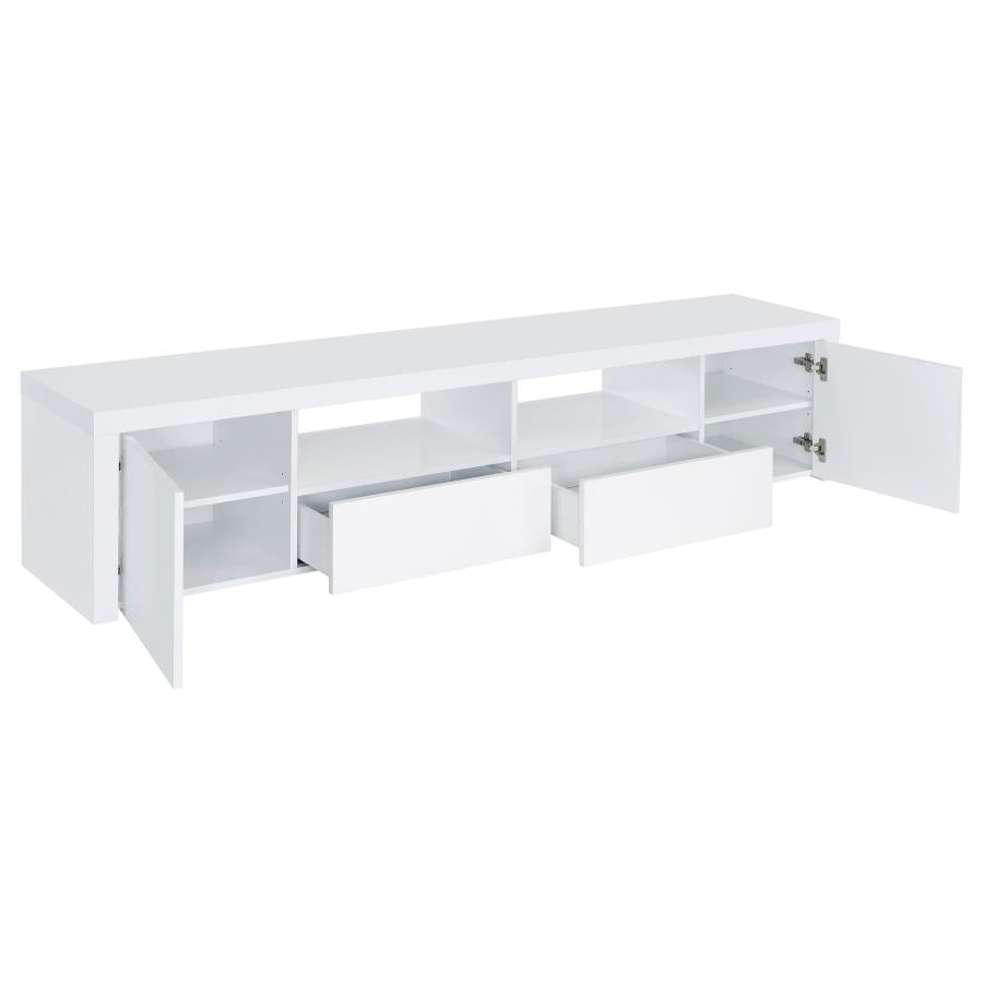 STAS Modern TV Stand Glossy White