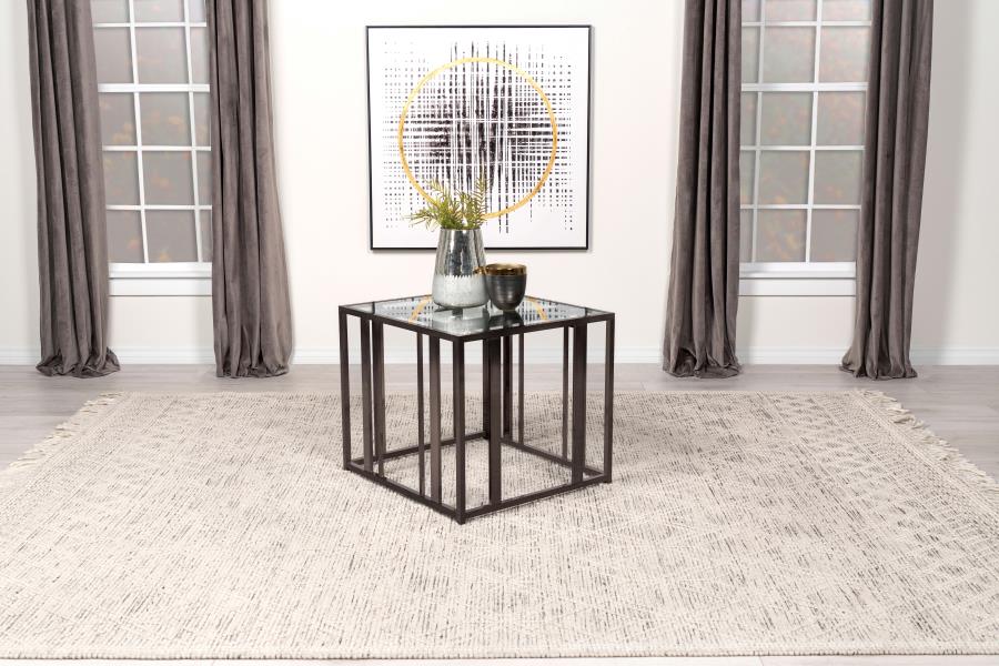 ADRIAN Black Nickel End Table