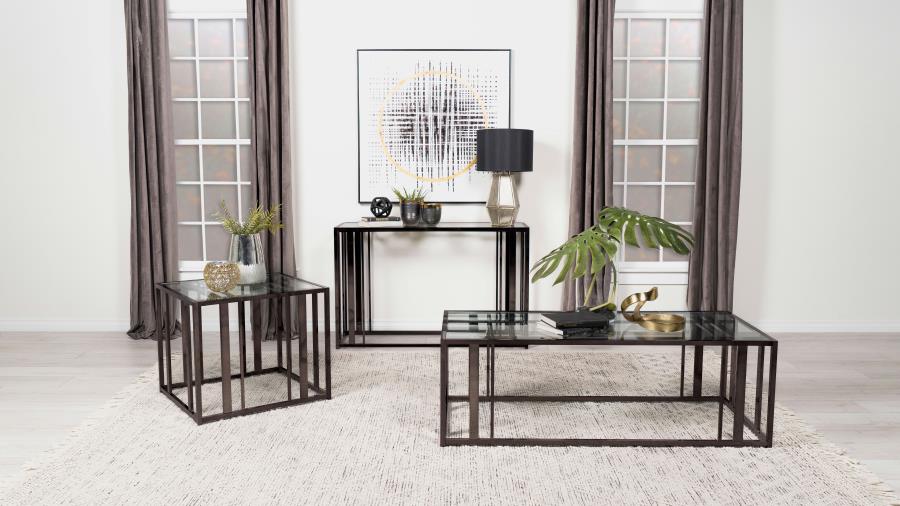 ADRIAN Black Nickel End Table