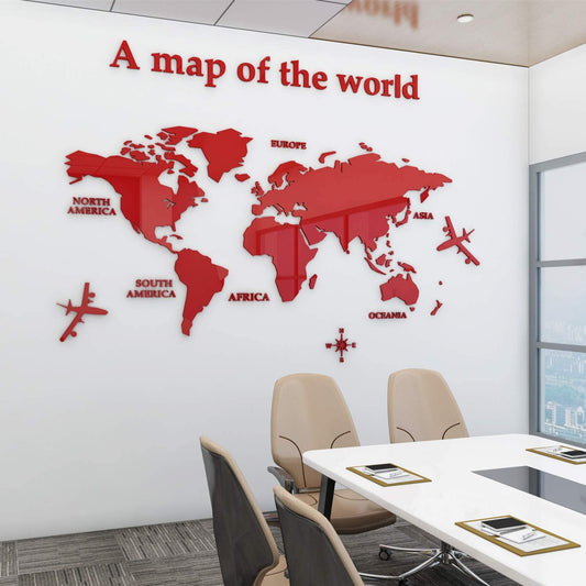 World map with sticker