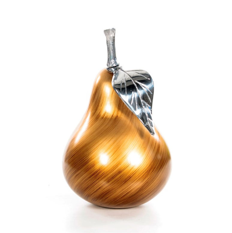 Ceramic Golden Pear Aluminum Polished Leaf