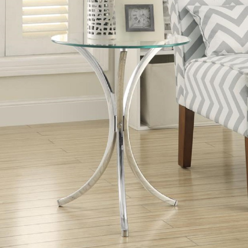 LUISE Glass Top Snack End Table