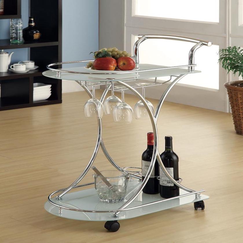 Frosted Glass Bar Cart