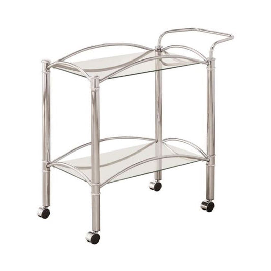 Bar Cart with Mirror Shelf