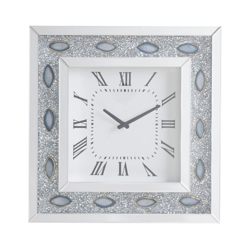 SONIA Mirrored Wall Clock with Stones