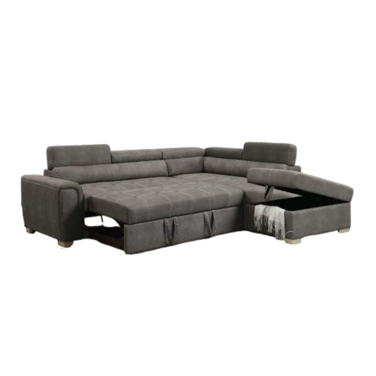 THELMA Gray Sleeper Sofa Sectional