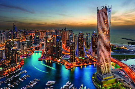 NC-56 Set In The Heart of Dubai Marina, Fashionable Pictures For Office Living Room or Bedroom Decor - 47"x32", Acrylic