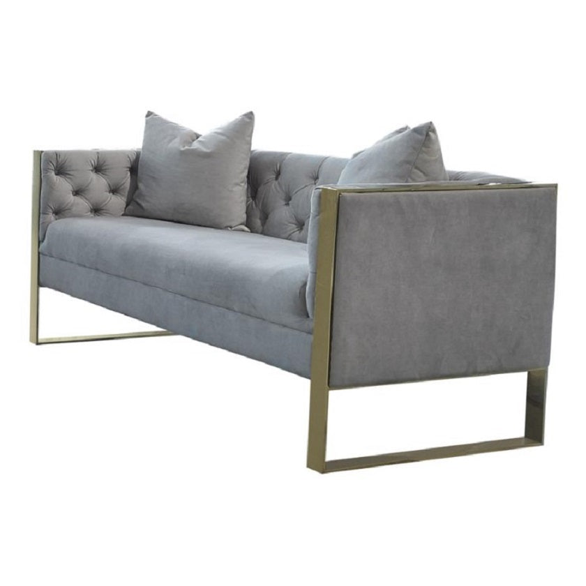 BROOK Collection Grey Velvet Loveseat