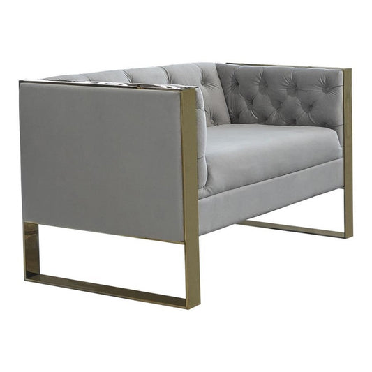 BROOK Collection Grey Velvet Loveseat