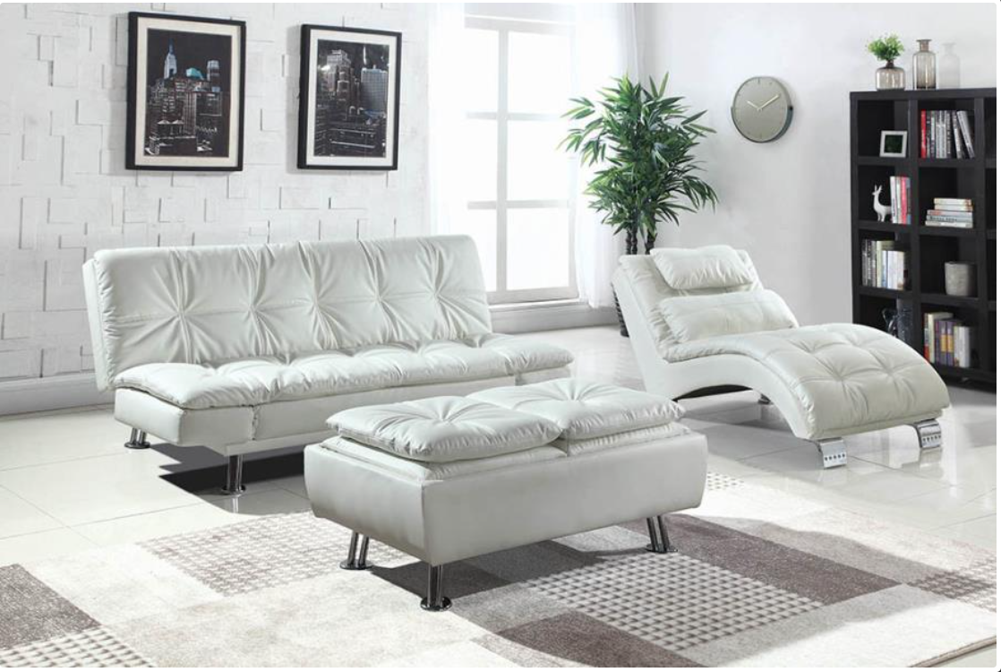 DILLY Off White Futon Sofa Bed