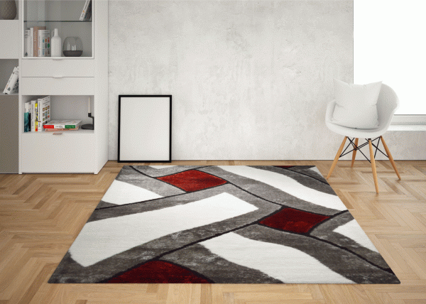 BOSFORA Squares 3D Shaggy Rug