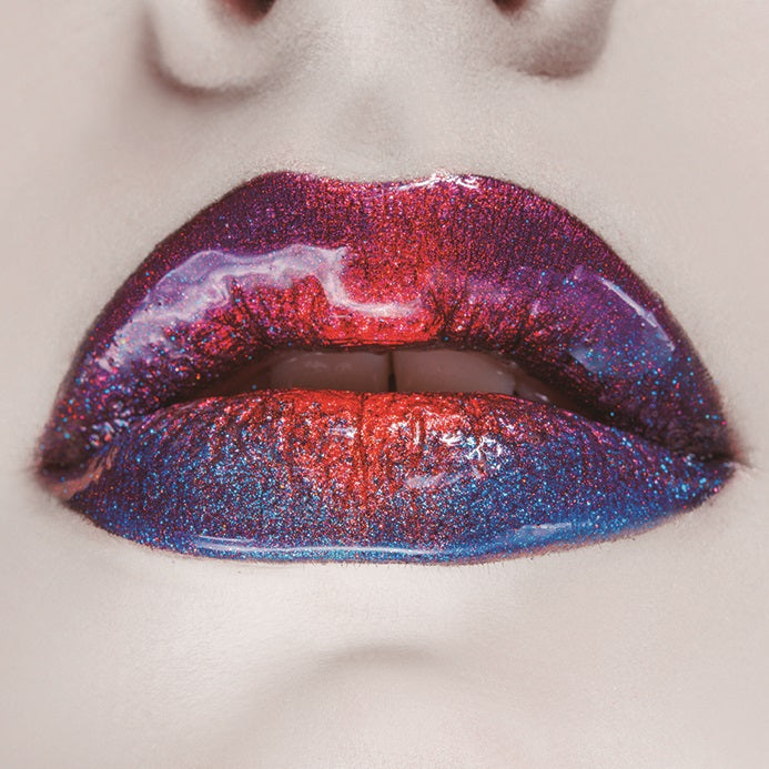 Multicolor Lips with Diamonds Acrylic Print